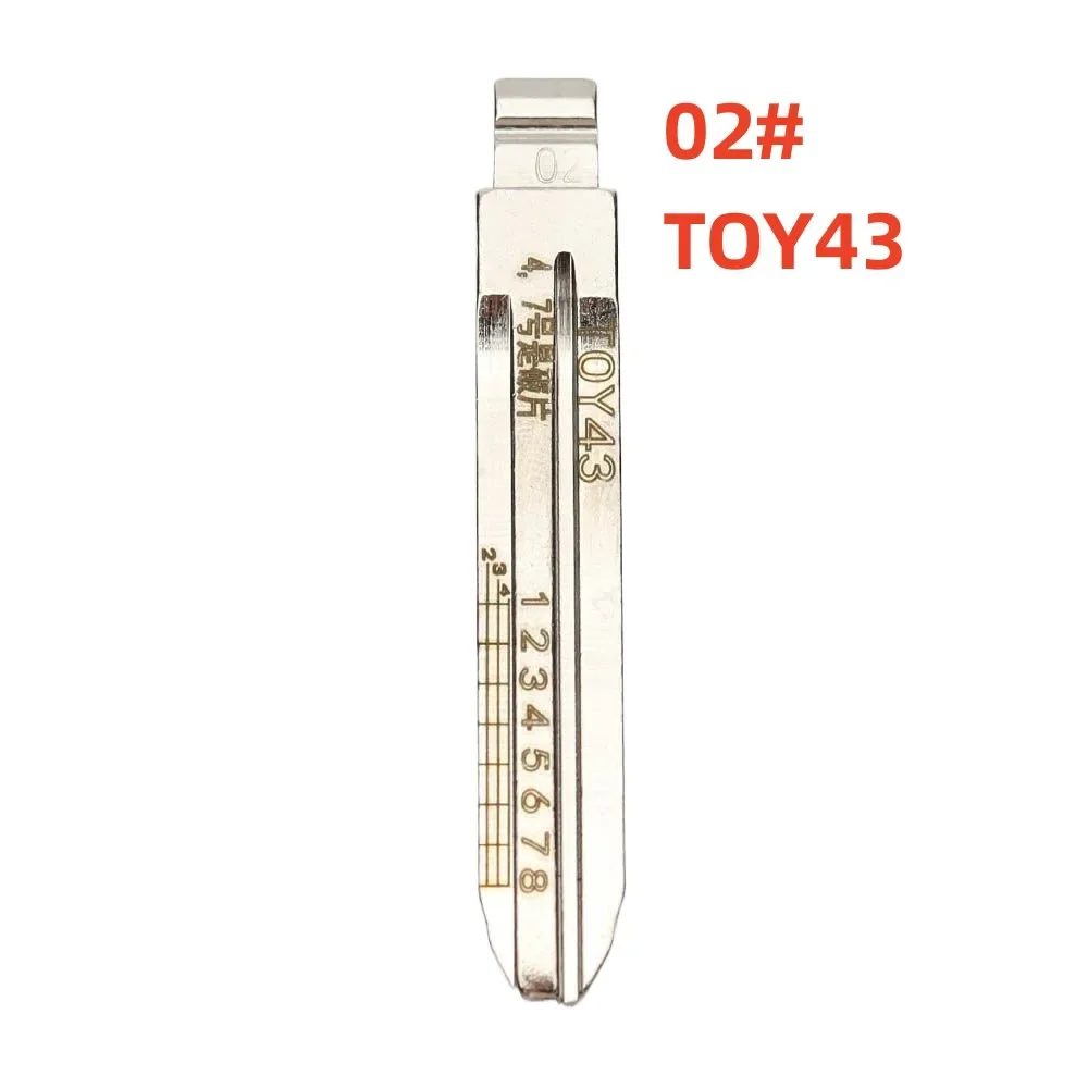 10pcs/Lot TOY43 #02 Engraved Line Key Blade Scale Shearing Teeth Cutting Key Blank Clipper Key Blade