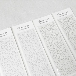 Transparent Laser Gold Silver Star Love Round Series Decorative PVC Laser Stickers Scrapbooking Stick Stationery Sticker