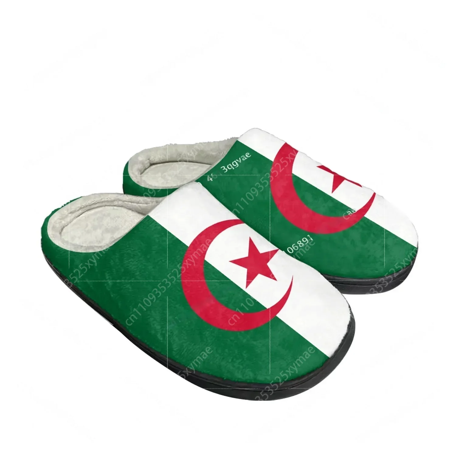

Algerian Flag Home Cotton Custom Slippers Mens Womens Sandals Algeria Plush Bedroom Casual Keep Warm Shoes Thermal Slipper