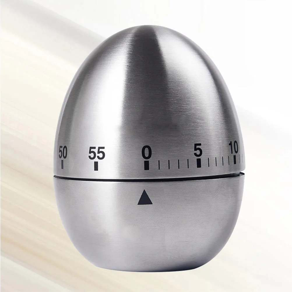 

Egg-Shaped Stainless Steel Kitchen Timer Manual Countdown No Eco-Friendly Design Ideal for Baking Cooking and Classroom