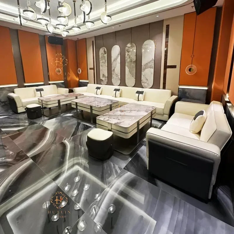 for KTV Sofa Private Cinema Bar Nightclub Box Hong Kong Style Light Luxury Bar Dance Hall Coffee Table Sofa Combination