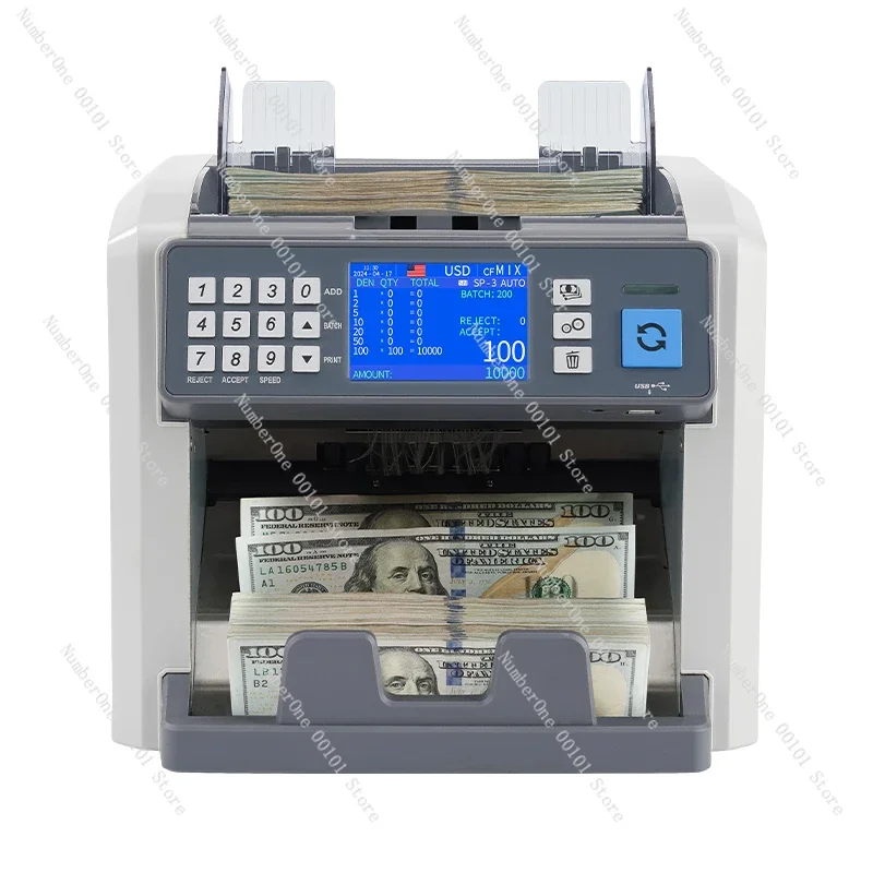 Multi-currency Banknote Count Foreign Currency Banknote Detector Bank Commercial Total Amount USD RMB EUR Ringgit GBP JPY, etc