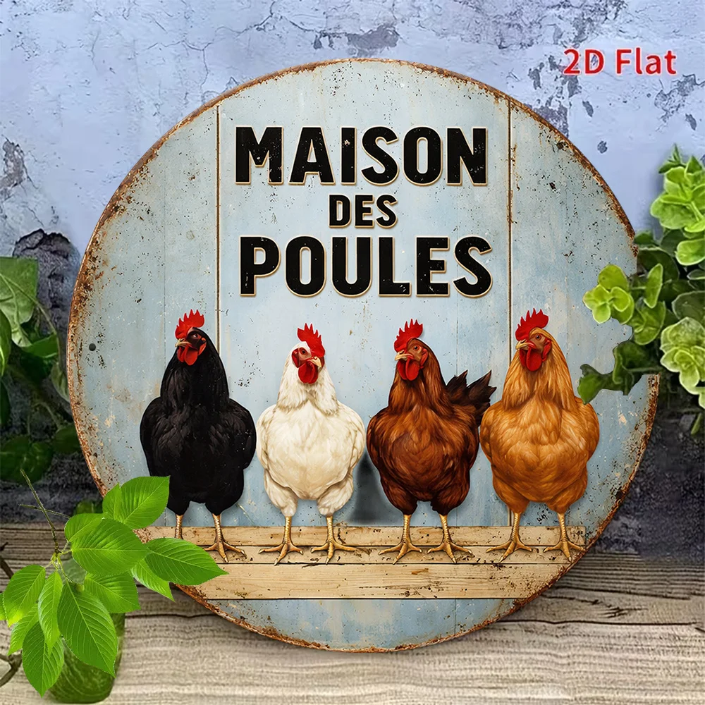 2D Flat, 1pc Wooden Round Sign, Vintage Plaque about 