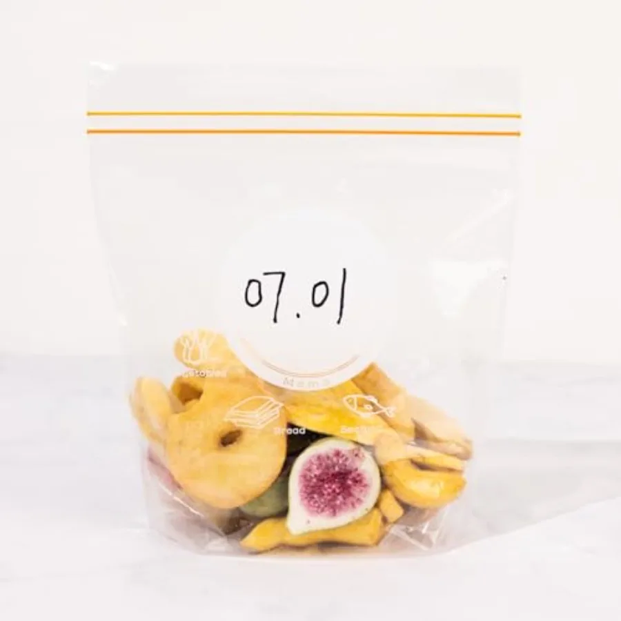 2 في 1 أكياس تخزين المواد الغذائية القابلة لإعادة الاستخدام صغيرة 15 عبوة 8.1 بوصة × 7.1 بوصة و10 عبوات كبيرة (10.7 بوصة × 11 بوصة) أكياس فريزر مقاومة للتسرب BPAFree EcoFriendl #6