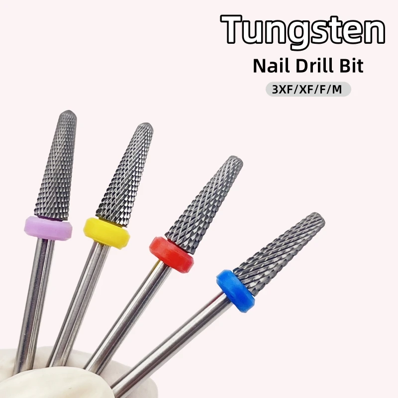 1 قطعة المهنية كربيد التنغستن مسمار مجموعة لقمة مثقاب 3/32 ''شكل مخروطي علوي ل كفاءة مانيكير باديكير قطع هلام إزالة الأظافر