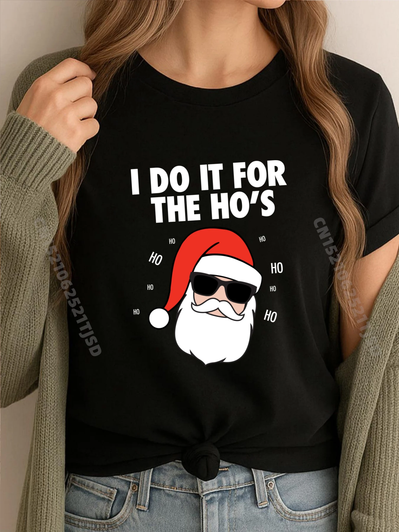 

I Do It For The Hos Santa Inappropriate Christmas Mens Designer Clothes Mens T Shirt Retro washed Tops & Tees Memorial Day