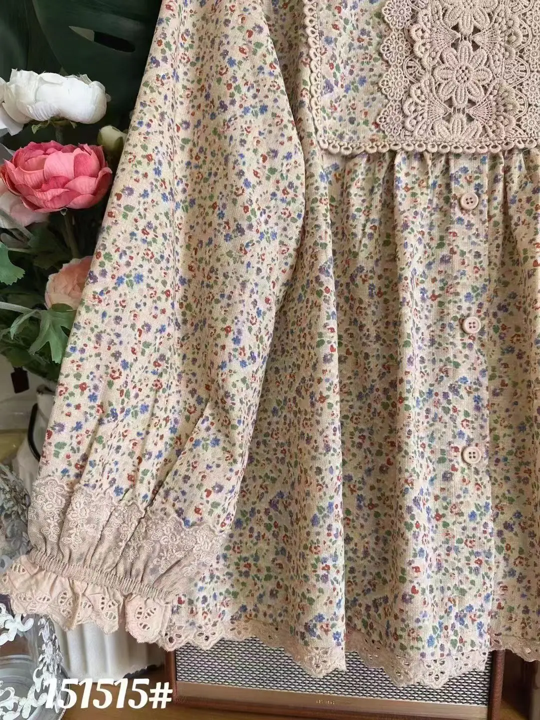 النساء موري كي الملابس خمر الأزهار طباعة التطريز تي شيرتات قطن ربيع الخريف س الرقبة طويلة الأكمام بلوزة فضفاضة غير رسمية القمم