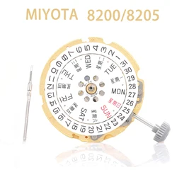 MIYOTA-movimiento automático original, piezas de reloj mecánico, doble Calendario, importado de Japón, 8200, 8205