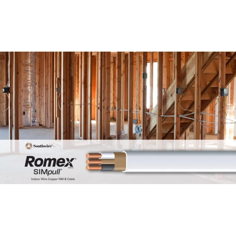 Romex brand SIMpull solid indoor 14/2 W/G NMB cable 100ft coil-SW #28827423