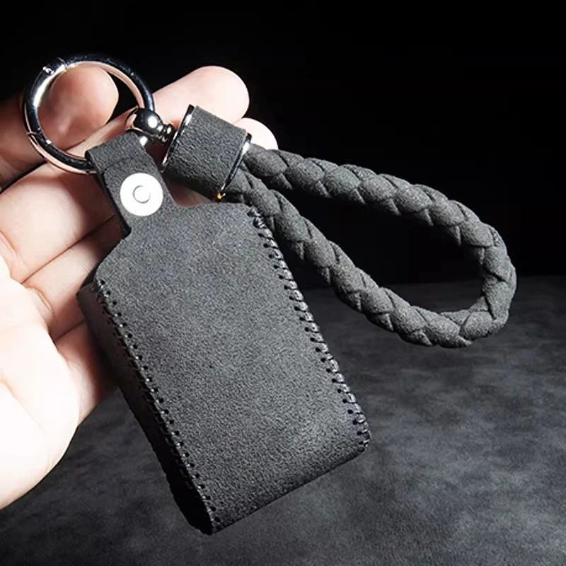 For Polestar 2 3 4 2024 Car Key Card Holder Wallet Suede Leather Key Shell Protector Keyring Auto Accessories Car Key Case Cover