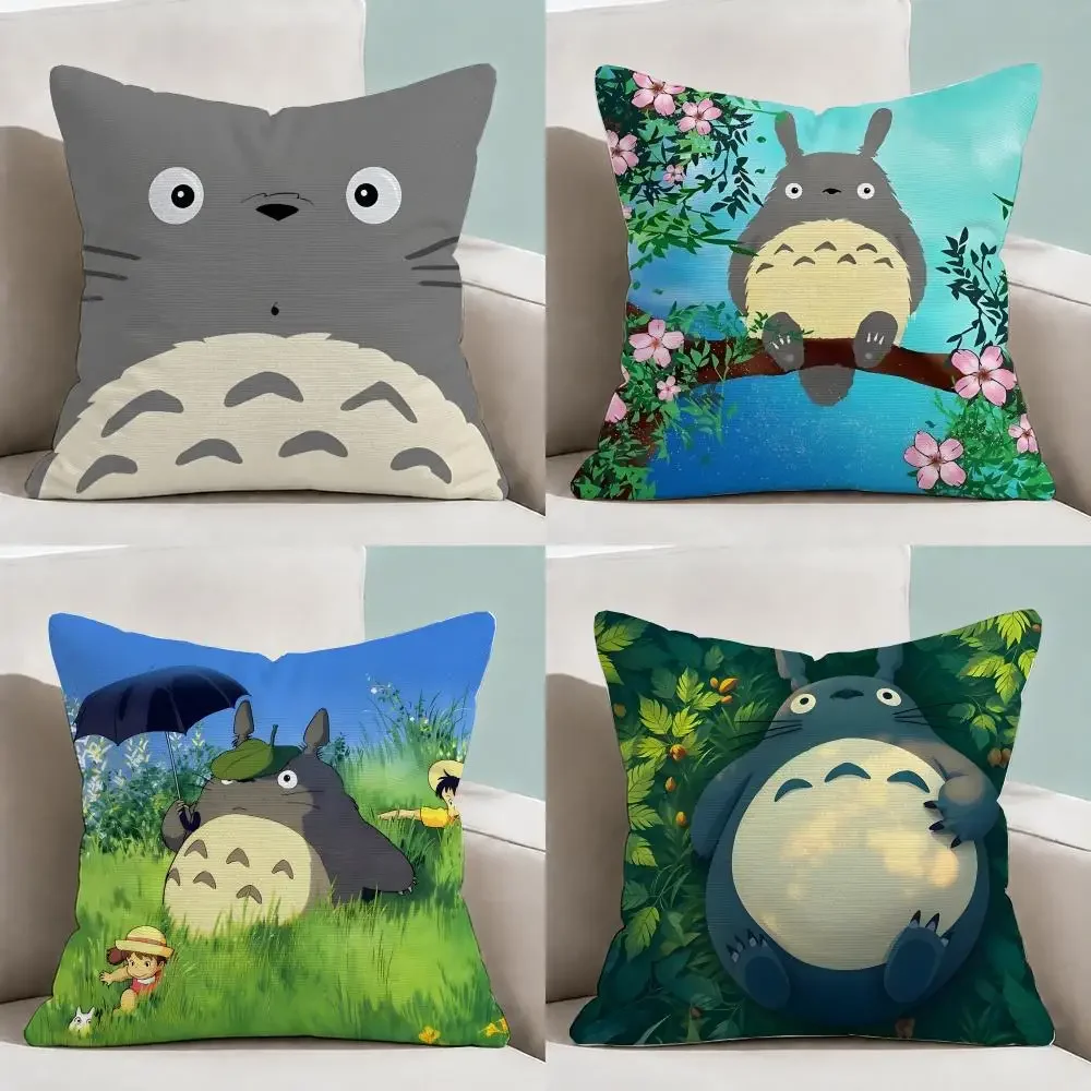 Animei My N-NeighborS T-Totoro Cushion Cover  Throw Pillow Soft Short Plush Cozy Durable Colorfast  Sofa Bedroom Home Decor Gift
