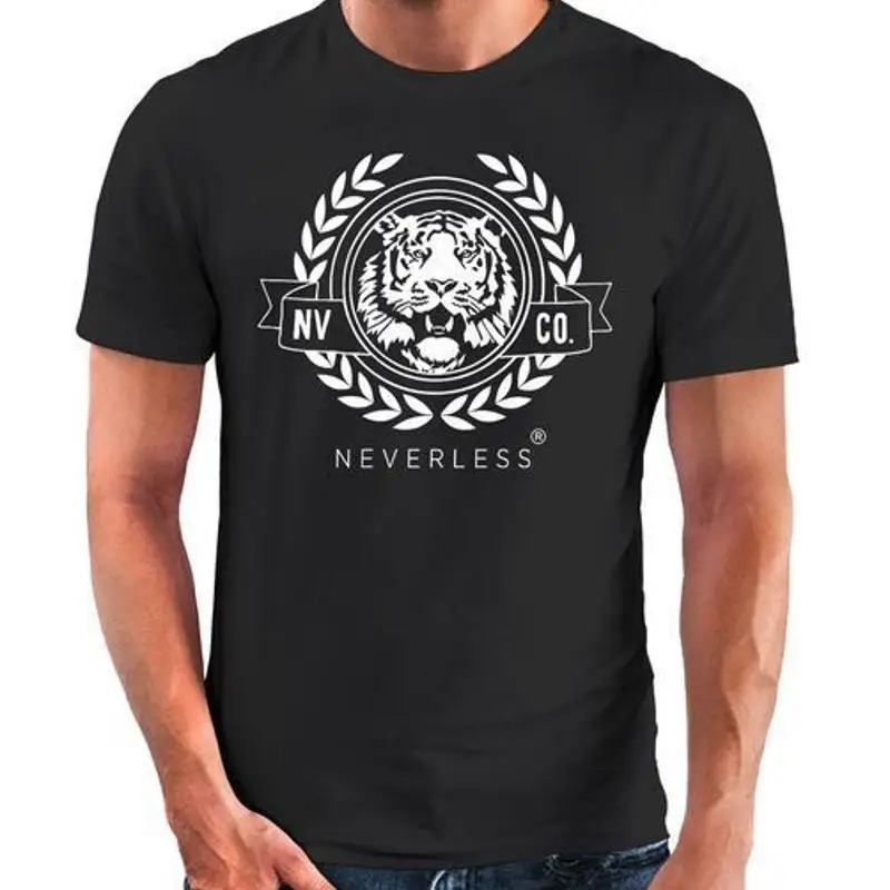 Mens TShirt Lettering Old School Print Tiger Print Print Fashion