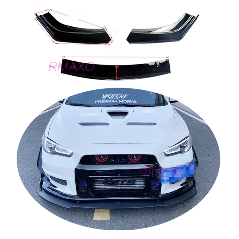 For Mitsubishi Lancer Front shovel Body kit spoiler 2006-2015 Lancer ABS Rear lip rear spoiler front Bumper Diffuser Protector