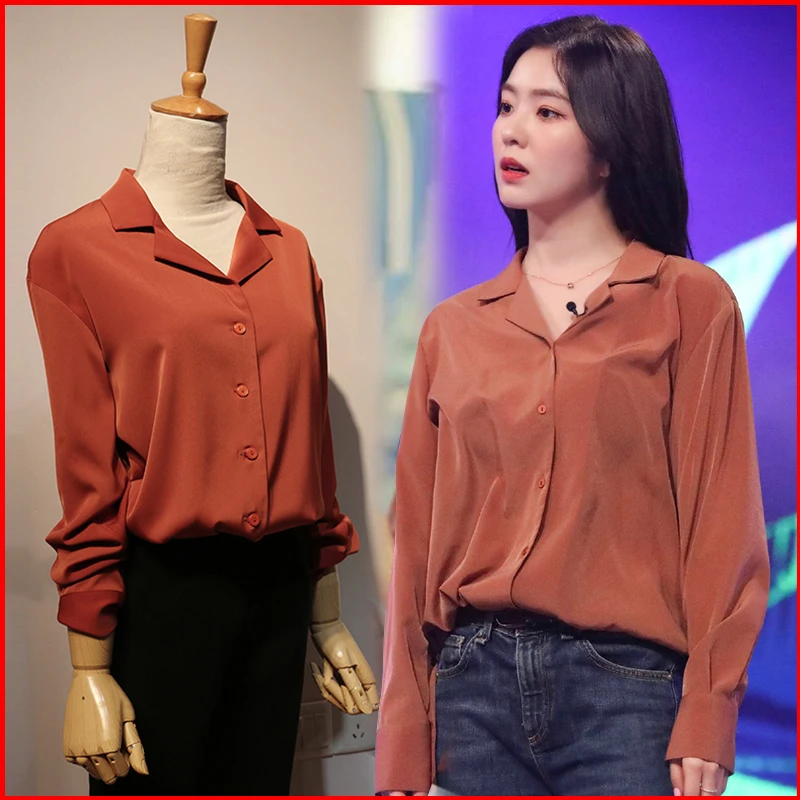 

Kpop IU Korean Women Summer Single-breasted Elegant Solid Long Sleeve Blouses Ladies Office Vintage Cardigan Shirts Loose Tops