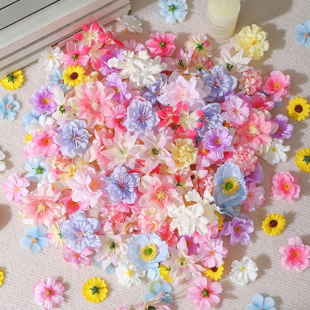 20/50Pcs Artificial Flowers Silk Fake Flowers for Home Room Decor Wedding Marriage Bride Decoration DIY Craft Gifts Accessories