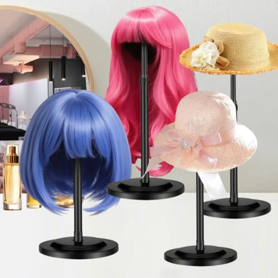 Geegoods 8-delige verstelbare pruikenstandaard 9.818.9 hoogte uitbreidbare pruikenhoofdhouder Stevige pruikhoed displaystandaard voor styling drogen T