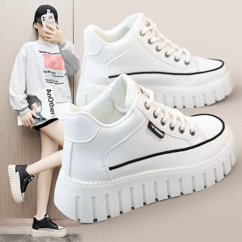 Ladies High Top Platform Sneakers Trainers Women Running Shoes for Women Height Increasing Casual Shoes