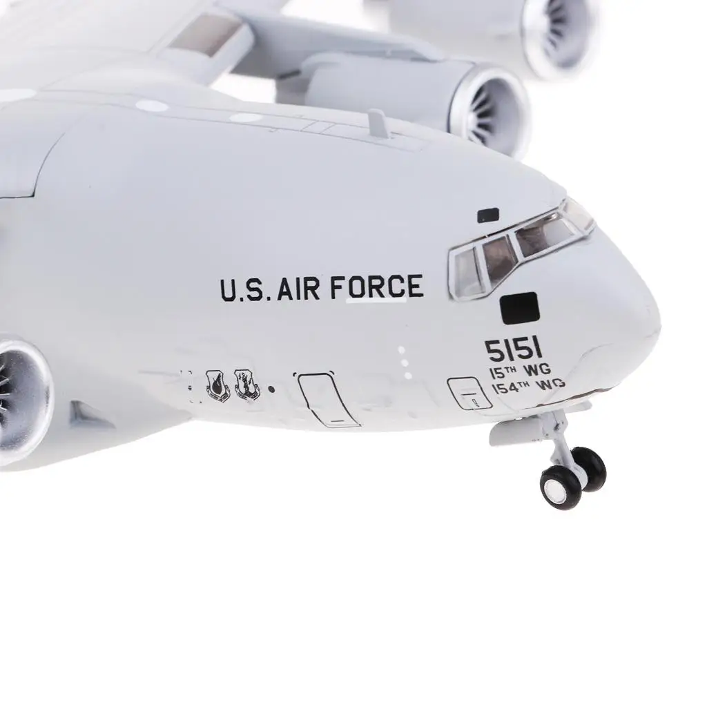 Modello di aereo da trasporto C-17 in scala 1:200 con espositore per la decorazione domestica