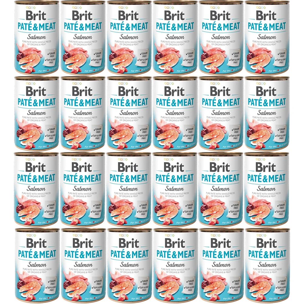 بريت باتيه ولحوم طعام السلمون للكلاب 24x400 جرام #1