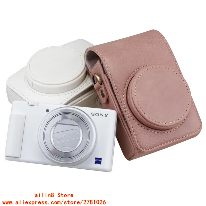 PU Leather Camera Case Cover Bag for Canon G7X2/3Mark II III SX740hs/730/720 Sony ZV-1 ii m2 1F RX100m7/6/5 LUMIX LX10 LX15 LX9