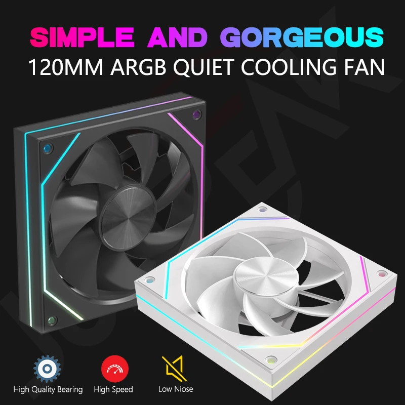 JUMPEAK SP120 ARGB Sync 120mm Cooling Fan Coherent LED Strip PWM Quiet 12cm RGB Fans For PC Computer Case CPU Water Cooler