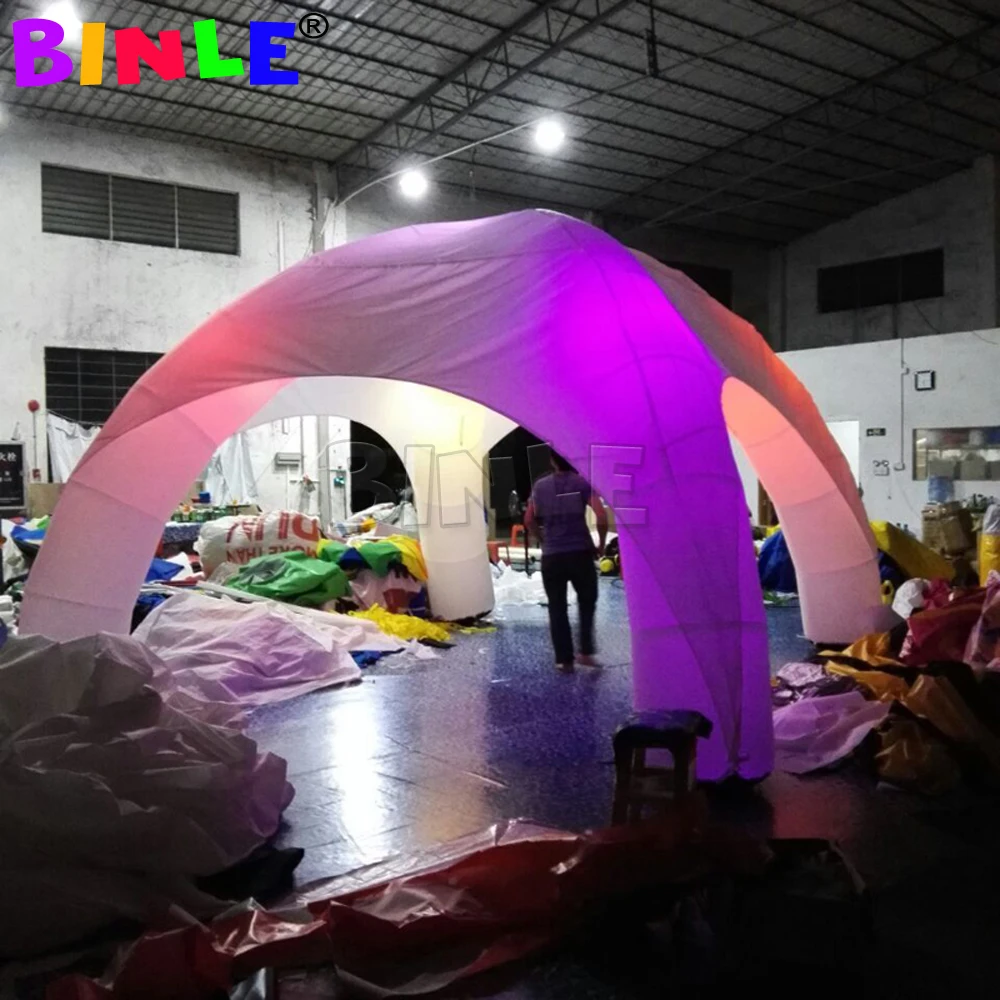 Cheap super quality 6x3m inflatable tent with led event party spider dome tent white air dome for sale