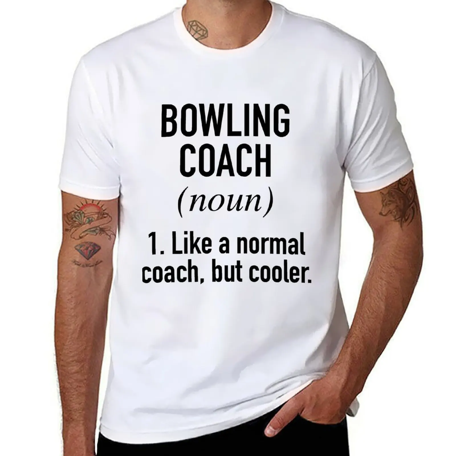 Bowling Coach Defined T-Shirt cotton man t-shirts blanks korean fashion men clothings