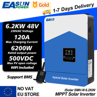 EASUN POWER 6.2KW 2.2KW Solar Hybrid Inverter PV 55-450V 80A MPPT Solar Charge Controller 12VDC Pure Sine Wave WIFI Inversor