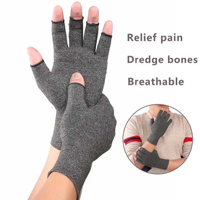 Relieve Hand Discomfort with 1pair Fingerless Compression Gloves Pressure elastic gloves