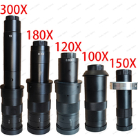 Magnification Adjustable 100X 120X 180X 150X 300XX Zoom C Mount Lens 0.7X~4.5X For HDMI USB Industry Video Microscope Camera