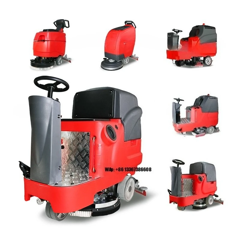 غسالة ركوب صناعية أوتوماتيكية لتنظيف الأرضيات الخرسانية في المستودعات #1