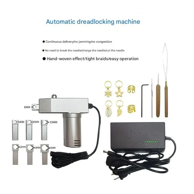 &Auto Dreadlock Crochet Electric Machine Stainless Steel Hair Making Weaving Equipment