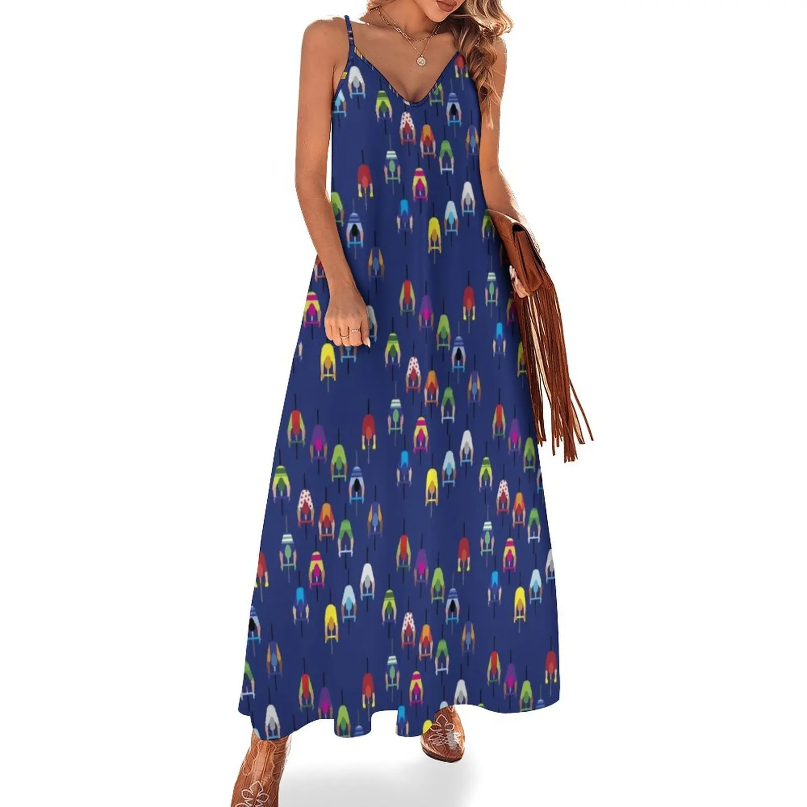 

The Peloton Cyclists – navy blue Sleeveless Dress women clothes long dresses for women wedding guest dress 2023 Evening dresses