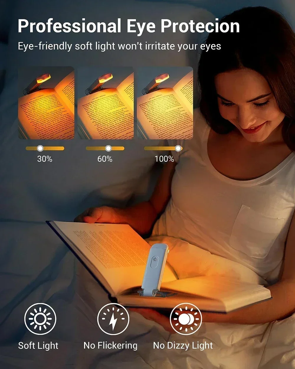 LED Reading Lamp,Battery Book Light for Students,Eye-Care Night Light,Portable Desk Lamp for Indoor Reading,Bedside Study Lamp