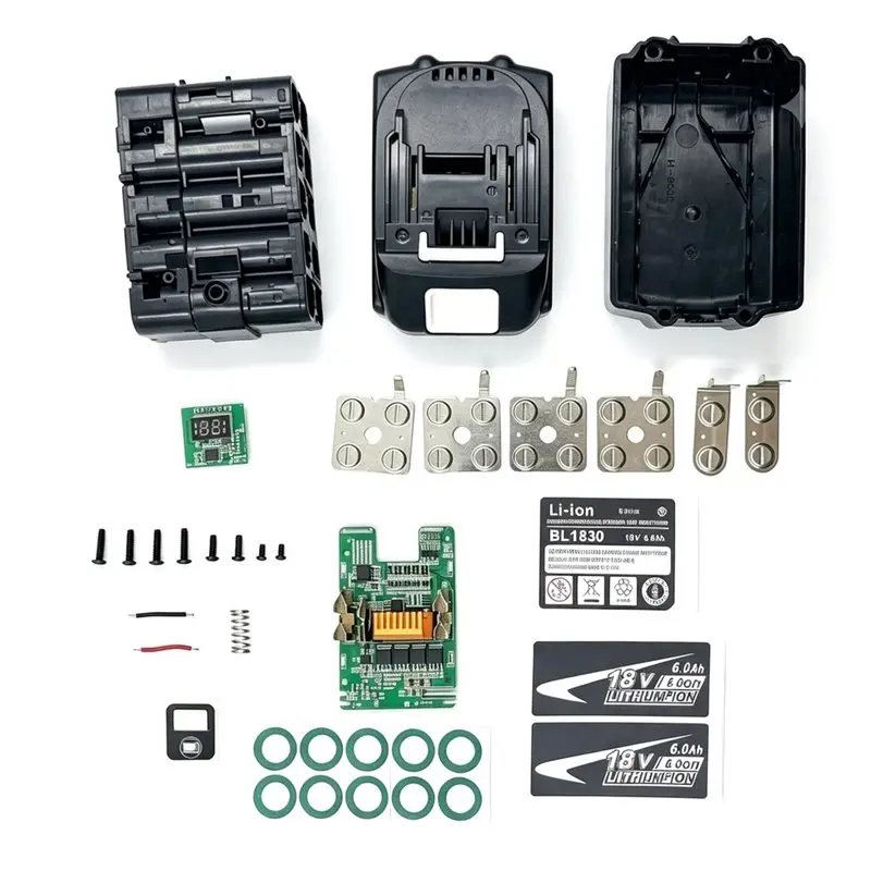 3CGRO-BL1830 Battery Case With LED Digital For 18V BMS PCB Board Charging Protection 1860 1850 Shell Box