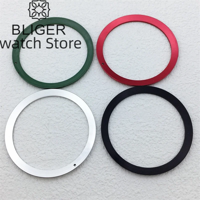 BLIGER Watch Bezel Insert 37.2mm x 31.4mm Ceramic/aluminium Bezel Insert Fit BB58 Watch 39mm Case Watch Accessory Parts