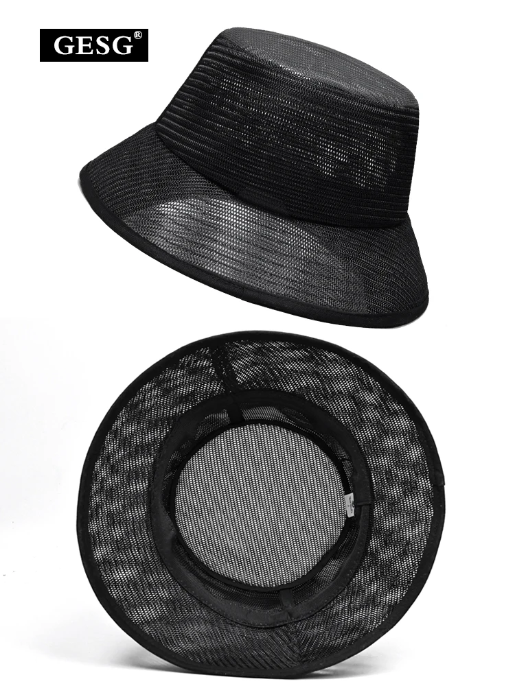 Summer full mesh fisherman hat men's sun protection and sunshade hat outdoor travel fishing hat big head circumference basin ha - Image 5