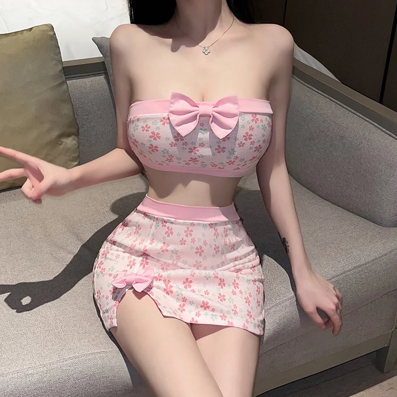 Seksowna biurowa dama klub nocny zestaw mundurków sekretarka kostiumy Cosplay japońska aktorka AV dla kobiet pasja jednolita spódnica wiązana biodrami