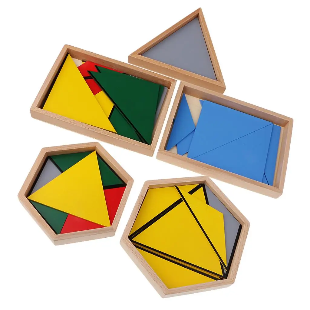 Montessori Constructive Triangles Matching Toys for Kids Shape Learning Toys