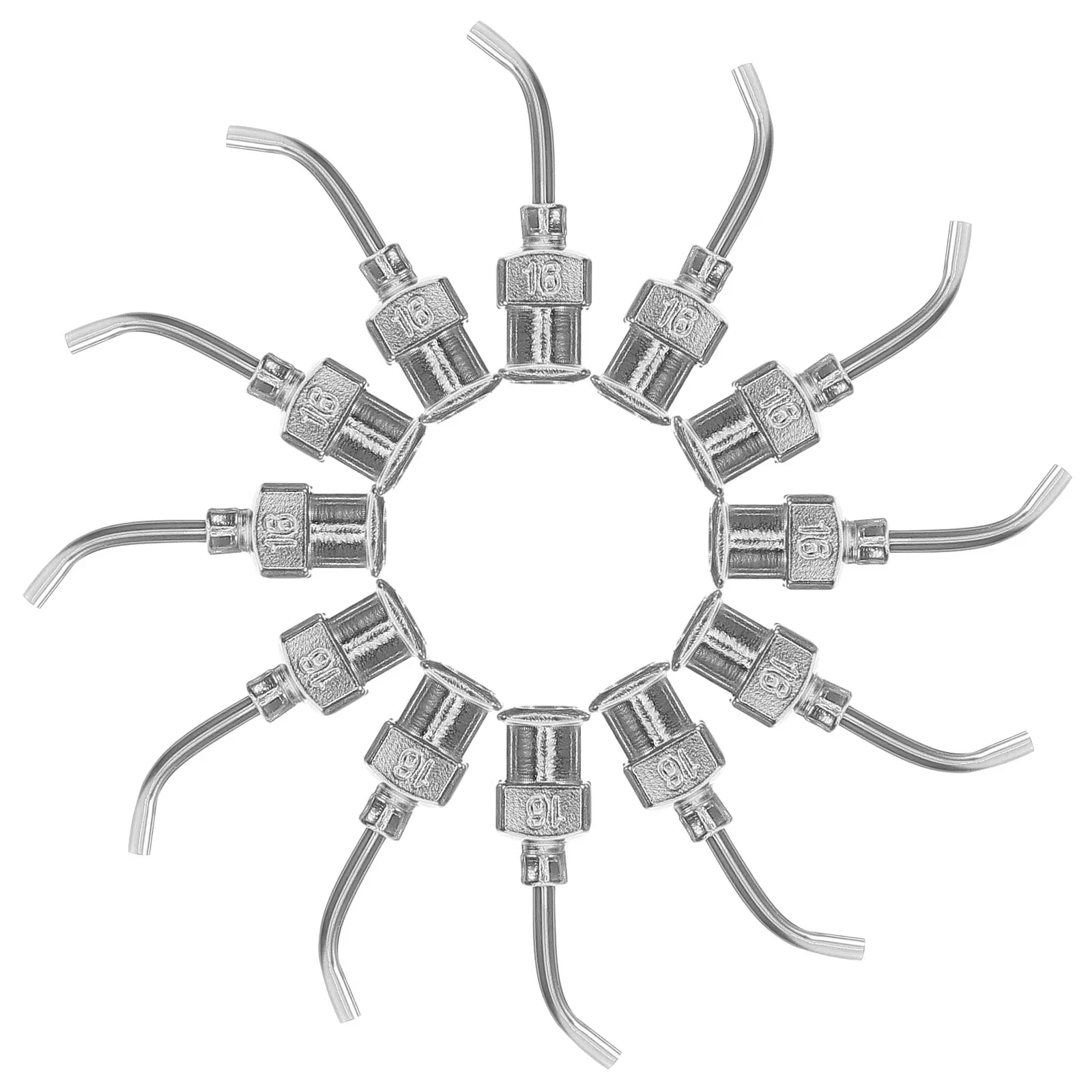 

12pcs Glue Dispensing Needles 16G 45 Degree Stainless Steel Blunt Tip For Epoxy Resin Adhesive Precision Application Industrial