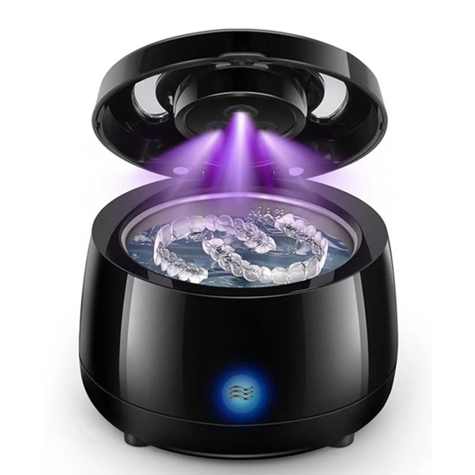 Máquina de limpeza de jóias retentor limpador janela transparente versátil compacto 3 luzes uvc conveniente 360 °   Limpeza para casa
