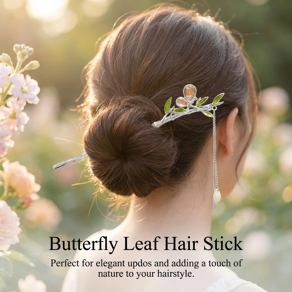 Green Bamboo Tassel Hair Stick For Han Costume Ancient Style Flower Pearl Hairpin Vintage Wedding Cheongsam Decor Hair Clasp view 2