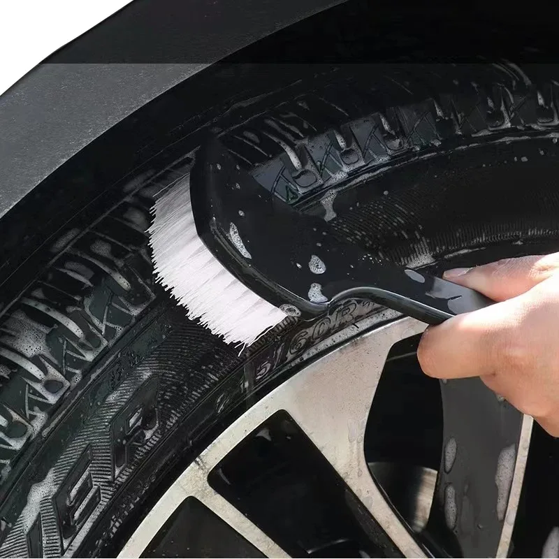 

1 Pcs Car Tire Rim Brush Wheel Hub Cleaning Brushes Car Wheels Detailing Cleaning Accessories Black White Tire Car Washing Tool