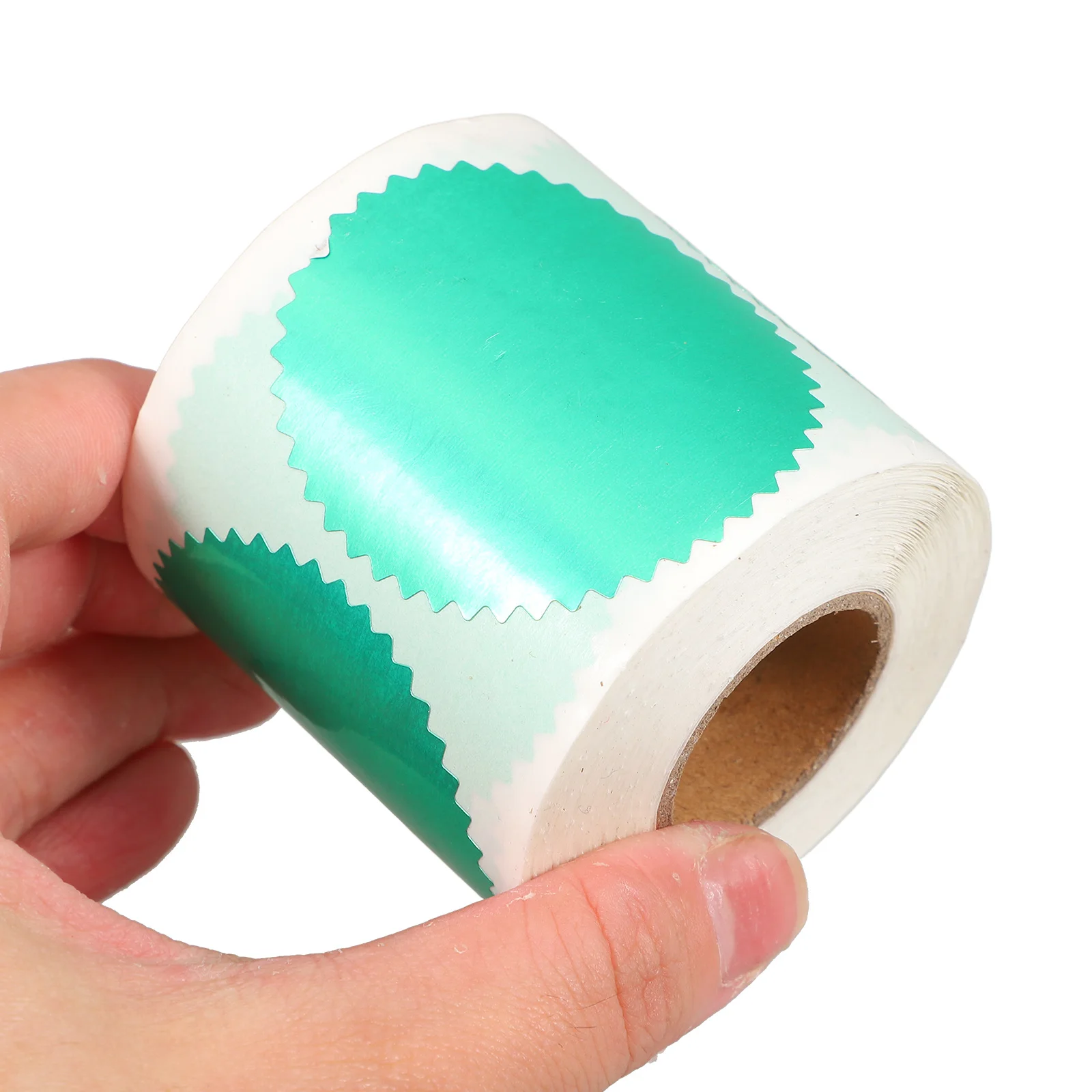 

250pcs Steel Stamp Labels Green Serrated Edge Embossing Seals For Certificates Notary Office Use Adhesive Paper Stickers