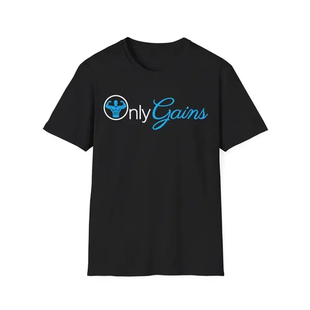 Only Gains Parody Gym Pump Cover | Men's Workout T-shirt | Funny Gym Rat Lifting Tee