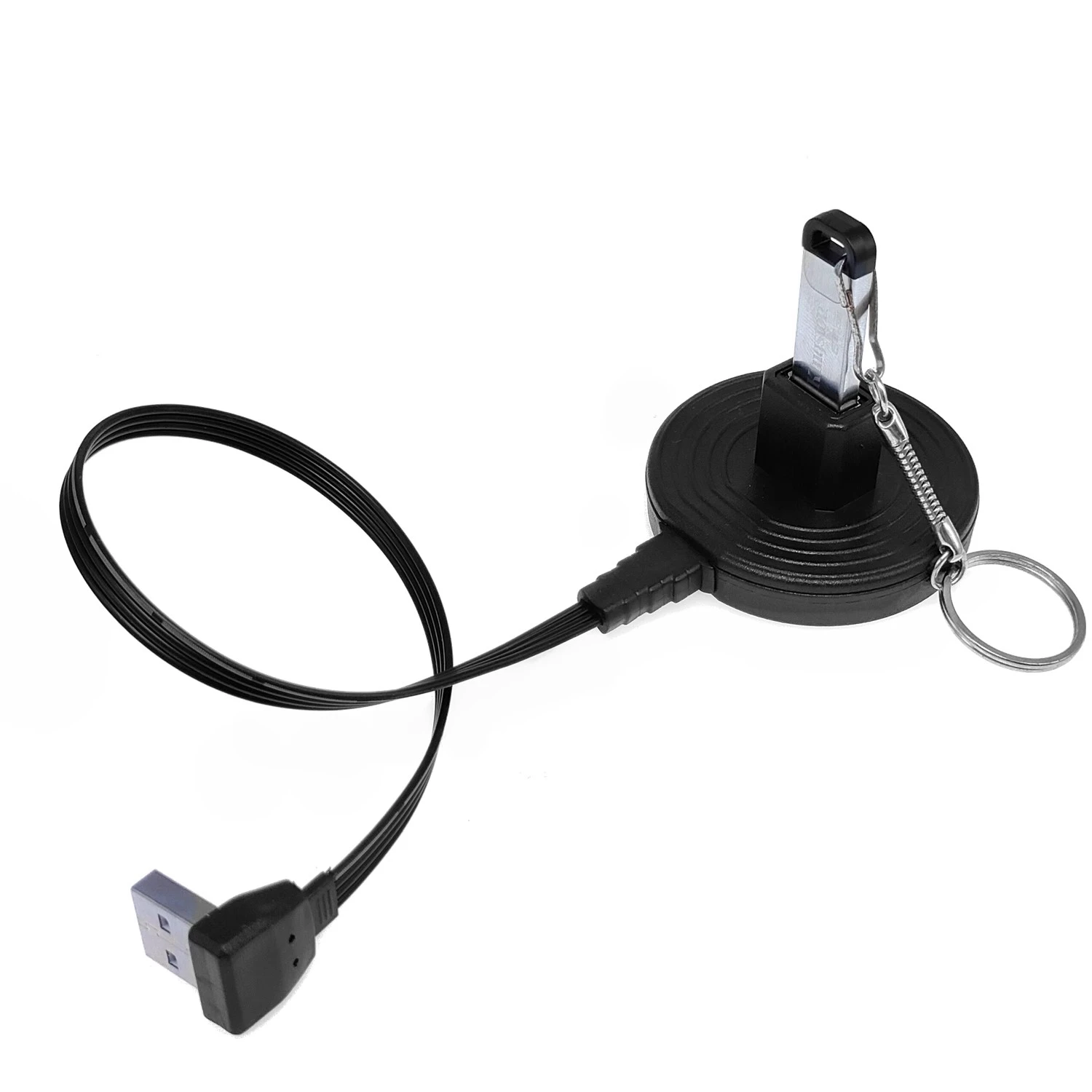 Cable de carga de datos de extensión hembra, enchufe USB 2,0 tipo A de escritorio de 0,2 M-1M con Base de soporte blindada