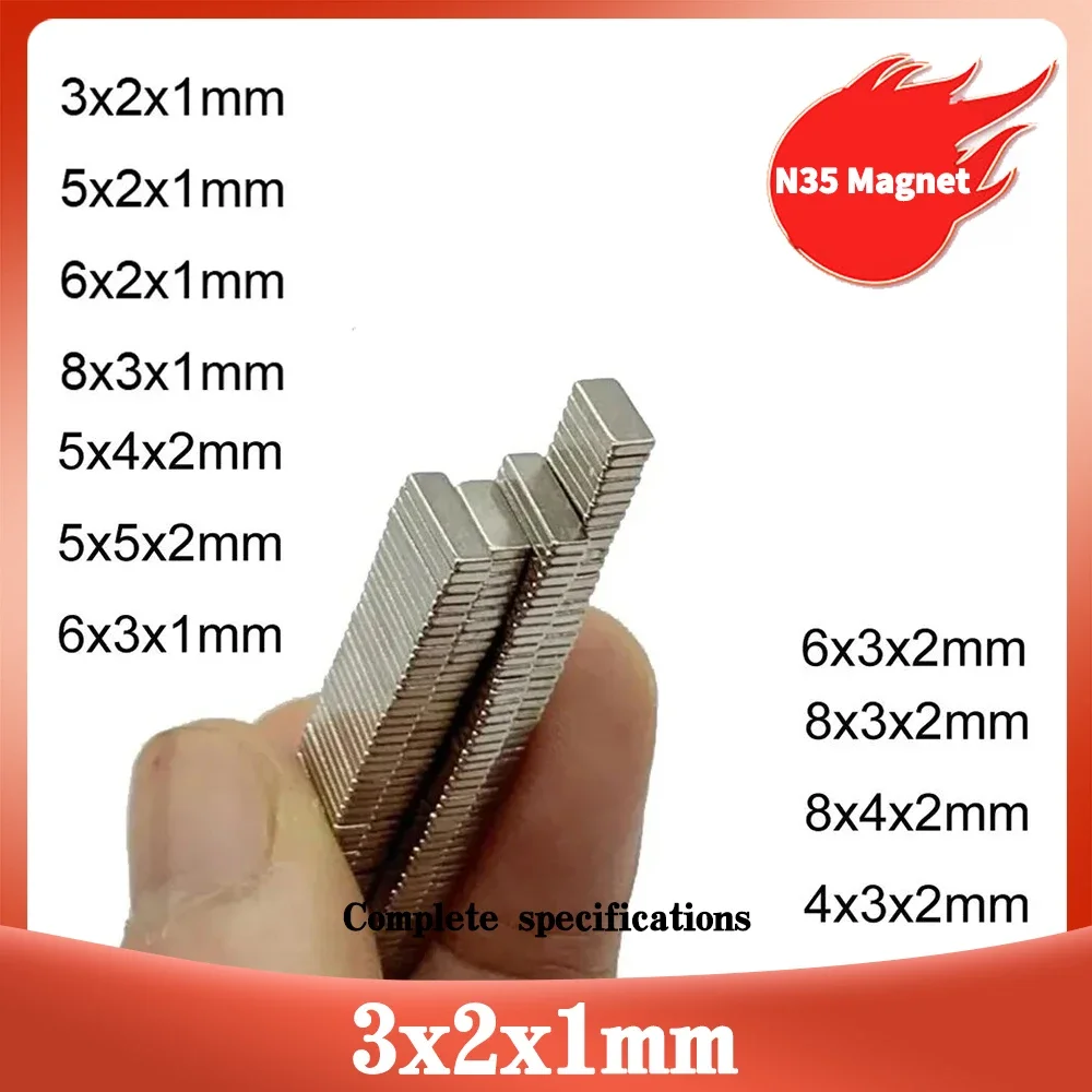 3x2x1 5X2x1  8x3x1 5x4x2 mm Small Block Strong Powerful Magnets 6*3*2 Neodymium Magnet 5*2*1 Permanent NdFeB Magnet 6*2*1 8*4*2