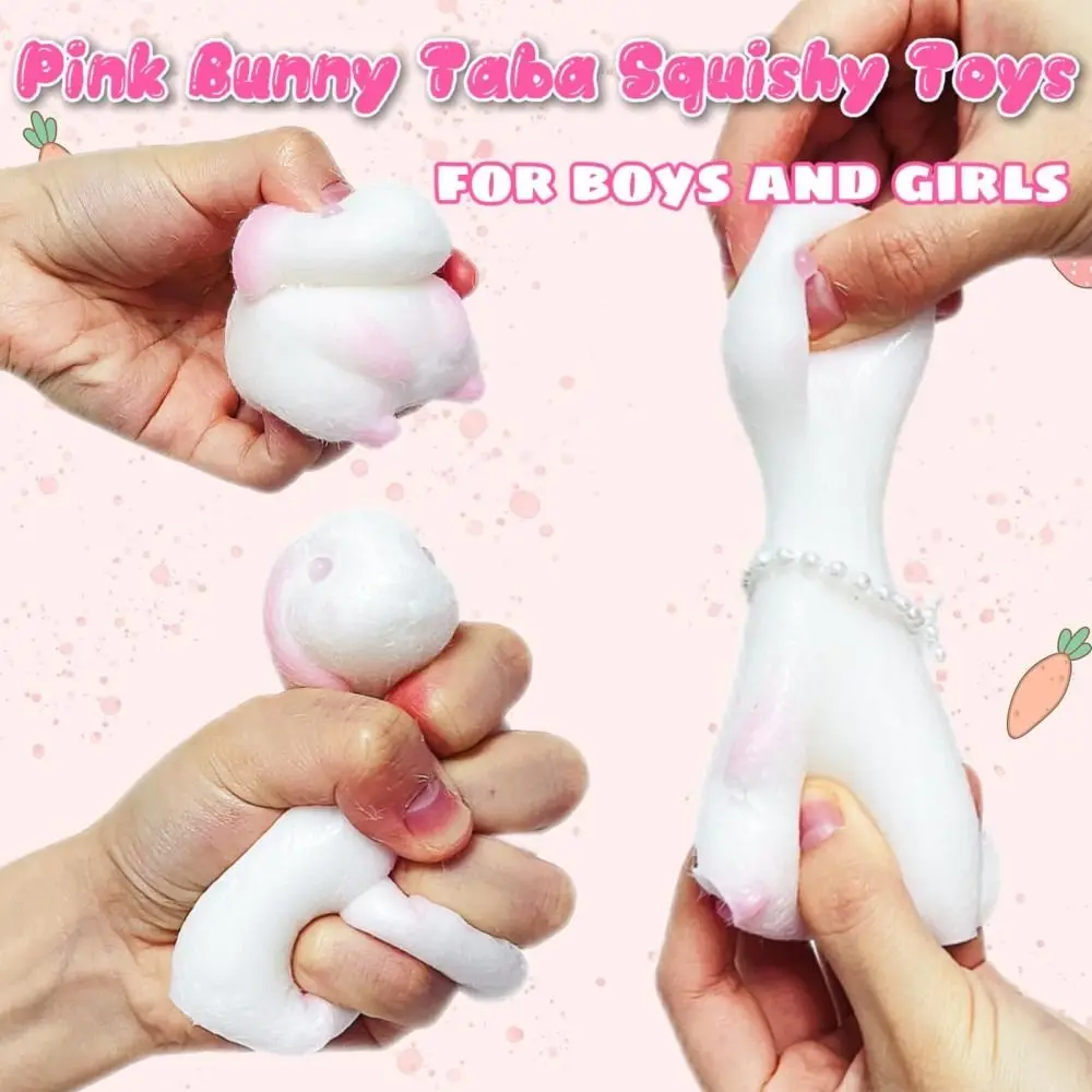 Miękka zabawka antystresowa w kształcie króliczka, silikonowa piłka antystresowa, króliczek do ściskania, wolno powracający do kształtu, dla dzieci i dorosłych.