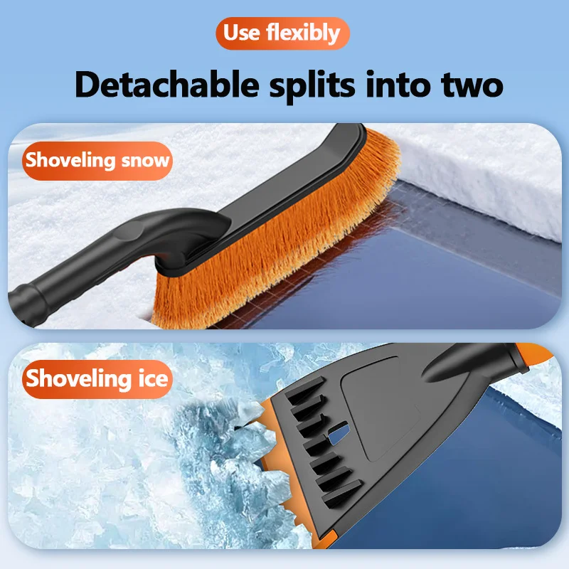 Pala de nieve para coche, eliminador de hielo multifuncional, cepillo de nieve, herramienta de limpieza de nieve para vehículos de invierno