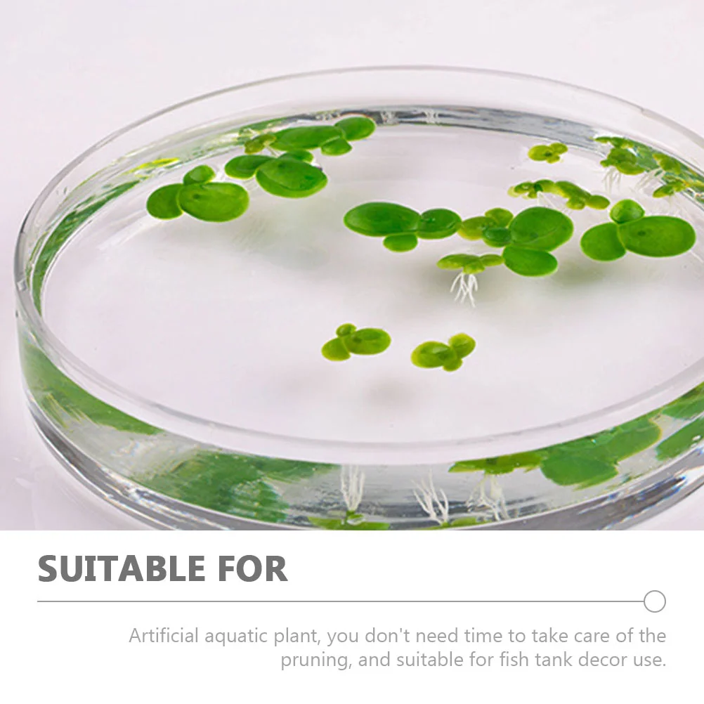 18 Pcs Artificial Duckweed Water Surface Decorations Aquarium Décor Plastic Plants Floating